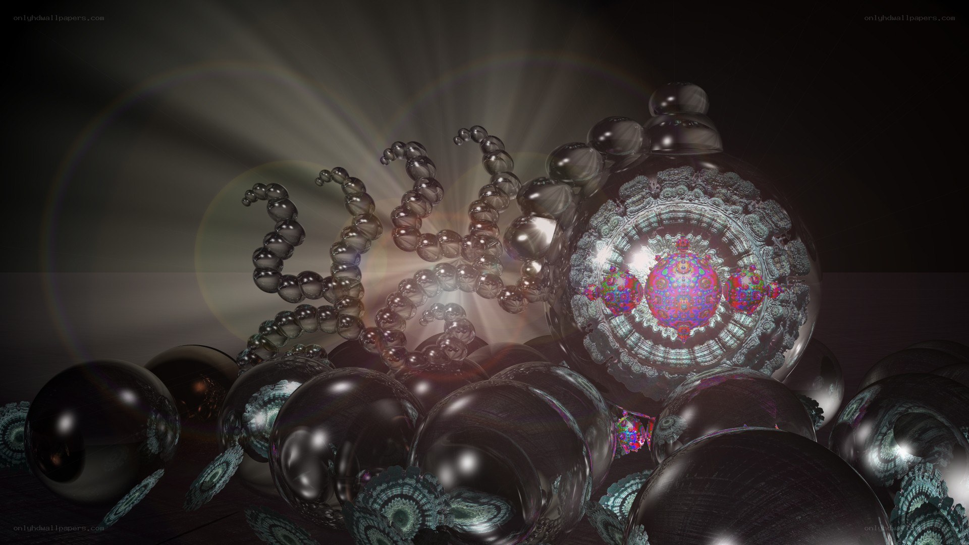 Fractal spheres with light rays