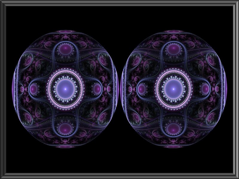Fractal spheres with purple patterns