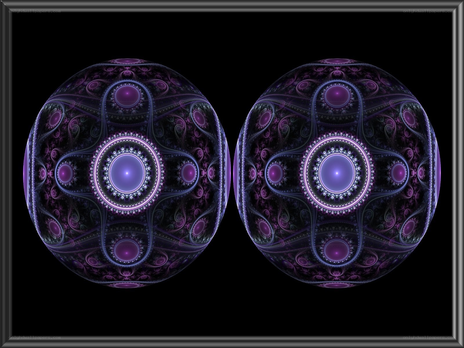 Fractal spheres with purple patterns
