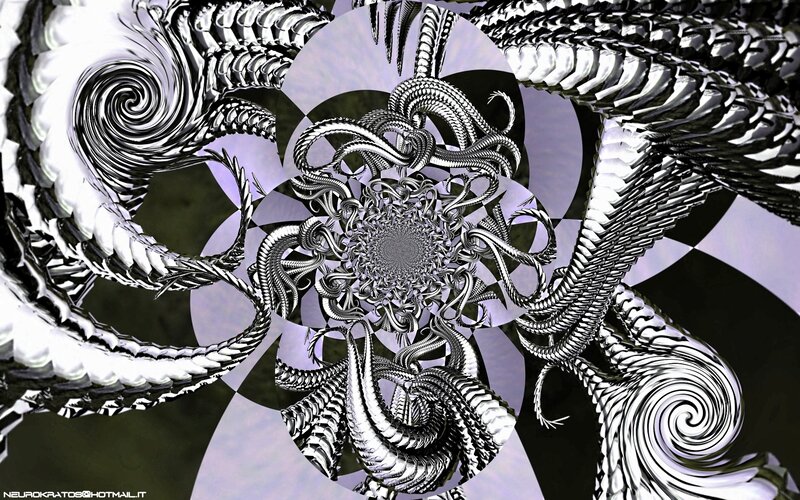 Fractal Spiral Design — Black, Hypnotic