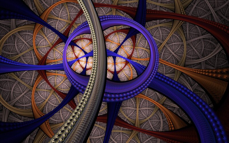 Fractal Spiral Design — Blue, Complex