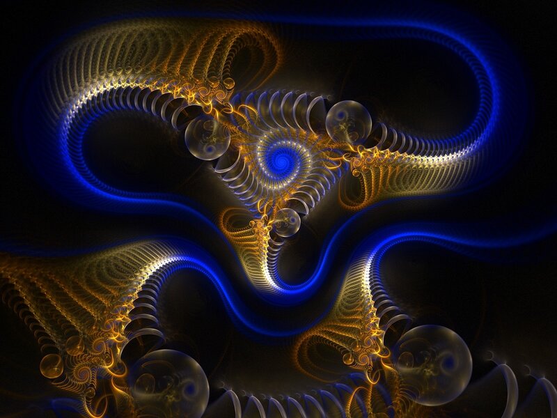 Fractal Spiral Design — Blue, Mystical, Digital Art