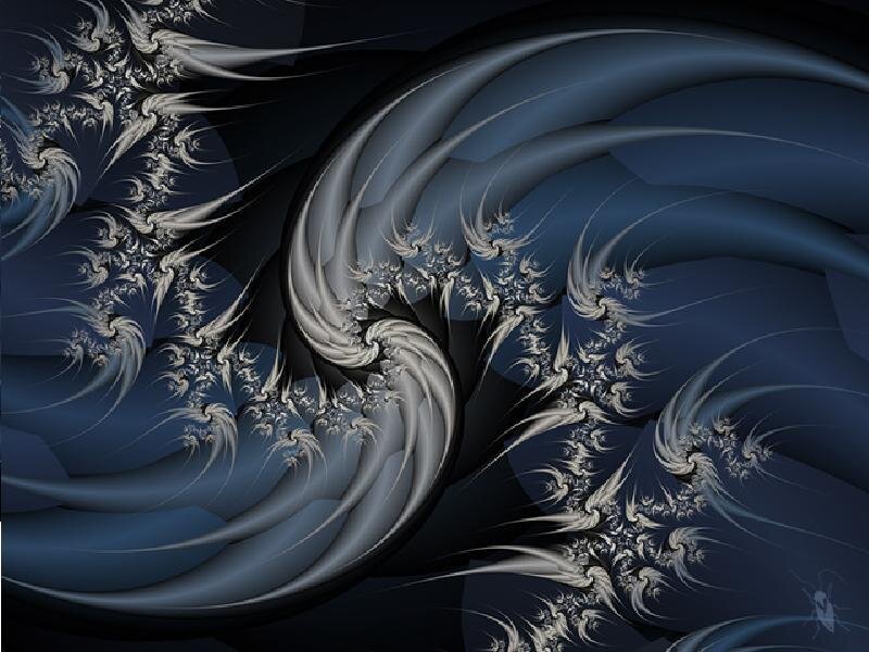Fractal Spiral Design — Blue