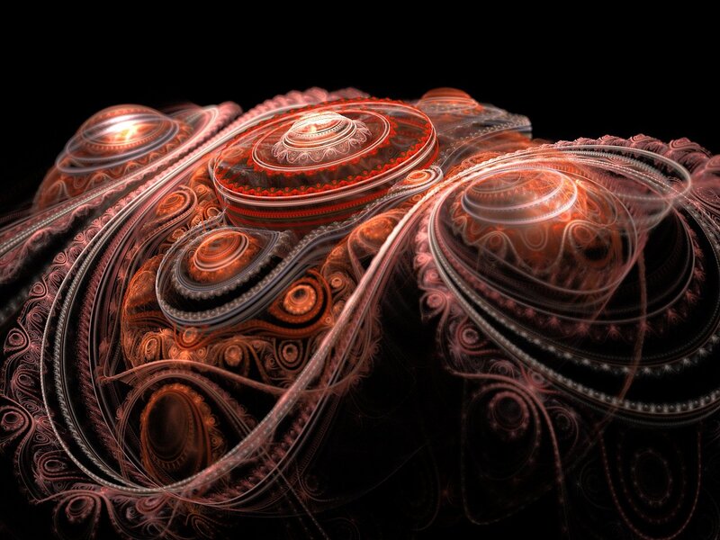 Fractal Spiral Design — Red, Dramatic
