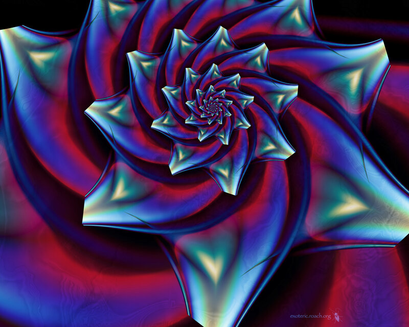 Fractal Spiral Flower — Blue
