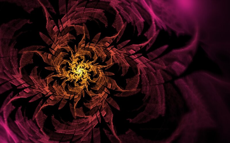fractal spiral in purple and gold
