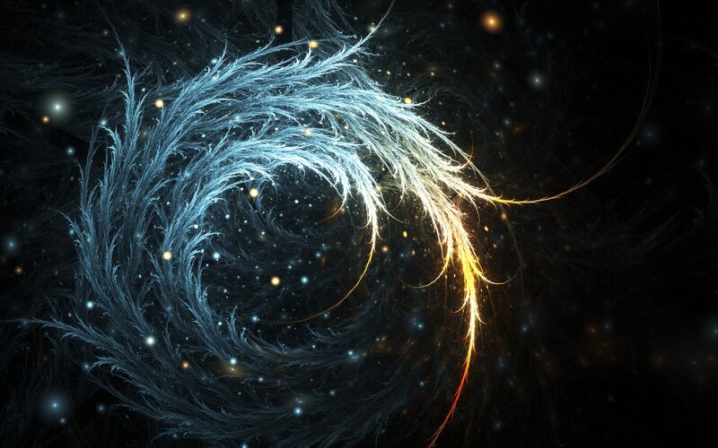 Fractal Spiral Nebula — Blue