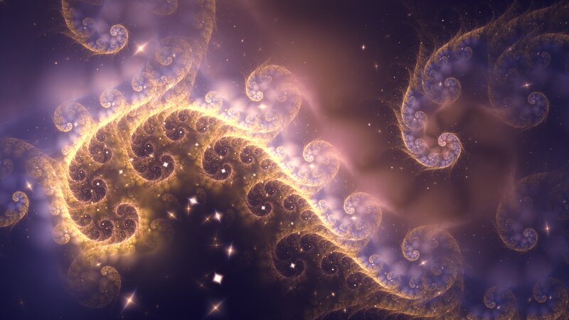 Fractal Spiral Nebula — Purple, Cosmic