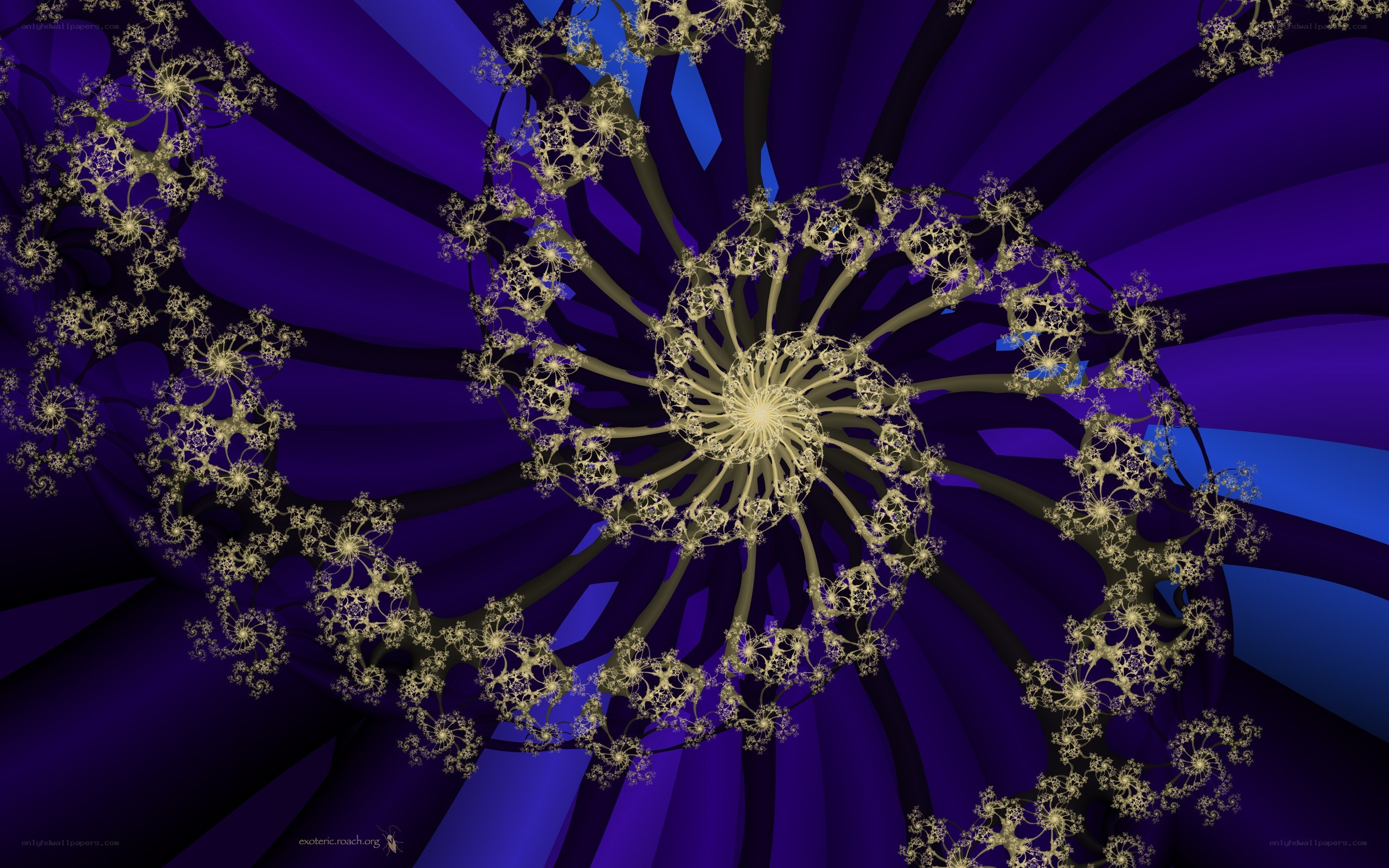 Fractal spiral on purple background