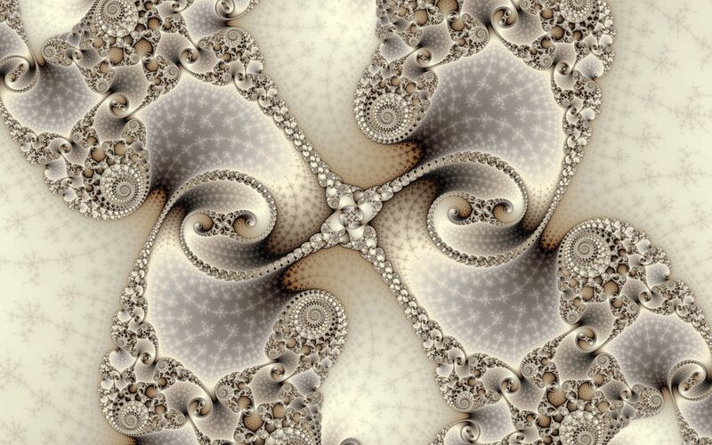 Fractal Spiral Pattern — Beige