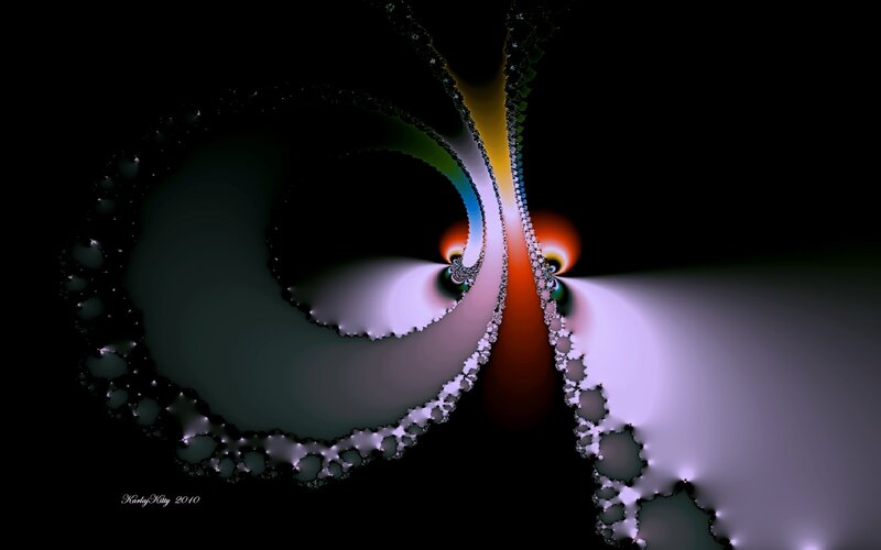 Fractal Spiral Pattern — Black, Abstract, Digital Art, Color Gradient