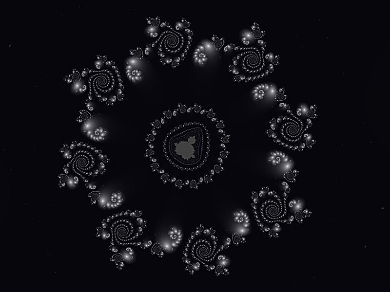 Fractal Spiral Pattern — Black, Calm, Abstract