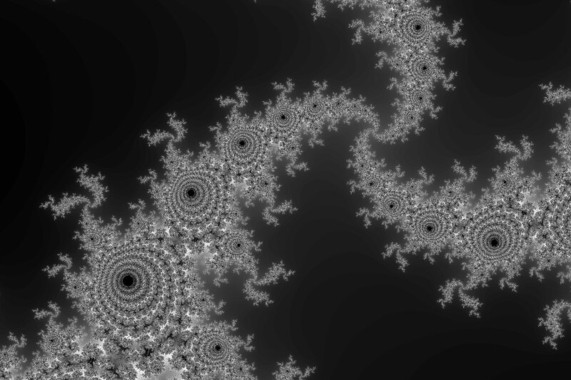 Fractal Spiral Pattern — Black, Complex, Abstract