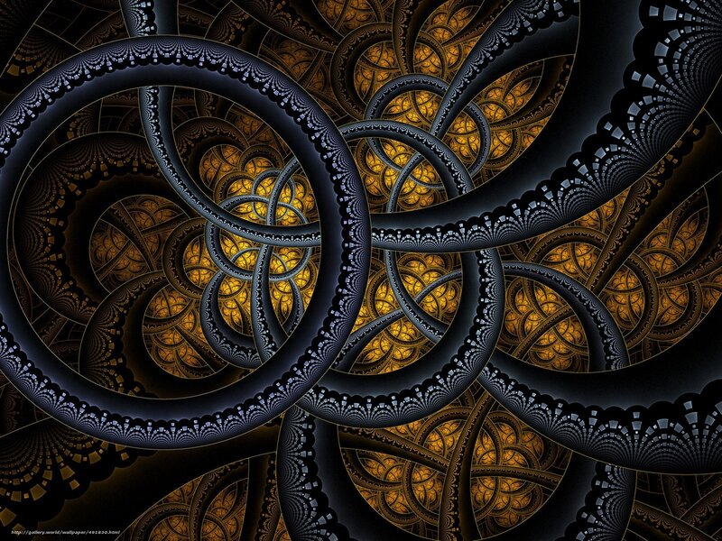 Fractal Spiral Pattern — Black, Complex, Digital Art, Spirals