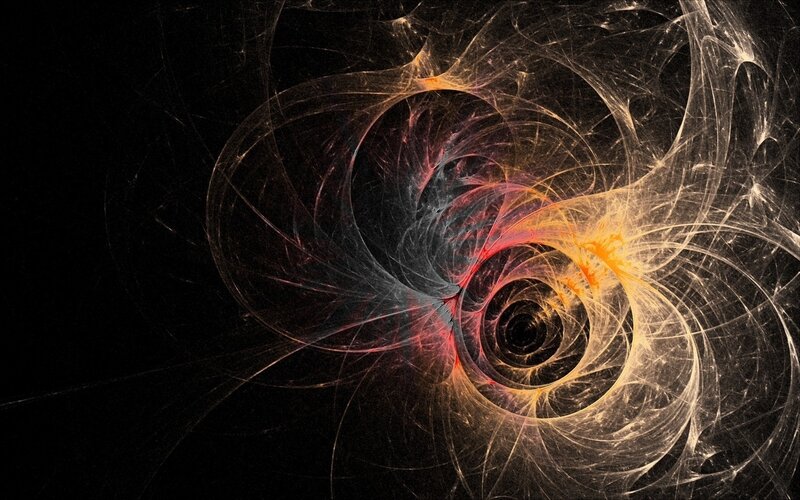 Fractal Spiral Pattern — Black, Dramatic, Abstract, Light, Darkness