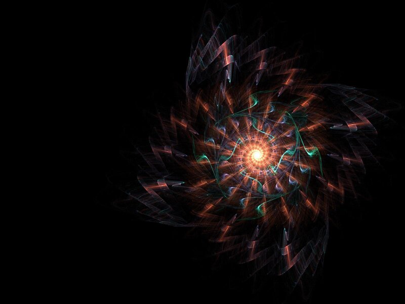 Fractal Spiral Pattern — Black, Dramatic, Digital Art, Light, Darkness