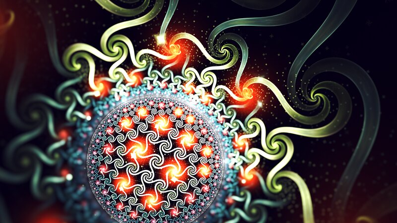 Fractal Spiral Pattern — Black, Dramatic, Digital Art, Spirals