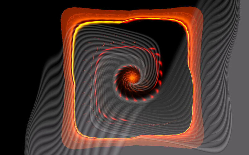 Fractal Spiral Pattern — Black, Dramatic