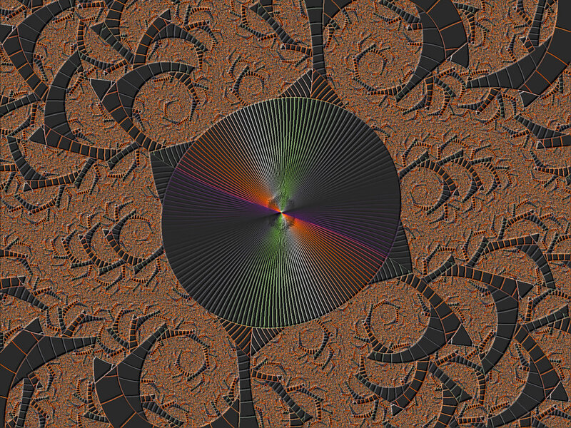 Fractal Spiral Pattern — Black, Hypnotic, Abstract, Circle