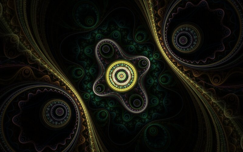 Fractal Spiral Pattern — Black, Hypnotic, Abstract, Spirals