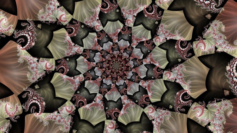 Fractal Spiral Pattern — Black, Hypnotic, Digital Art