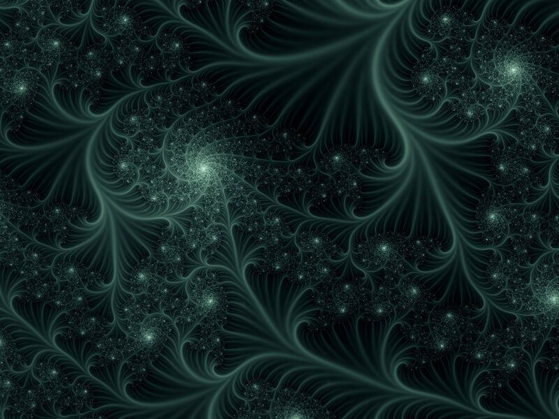 Fractal Spiral Pattern — Black, Mysterious
