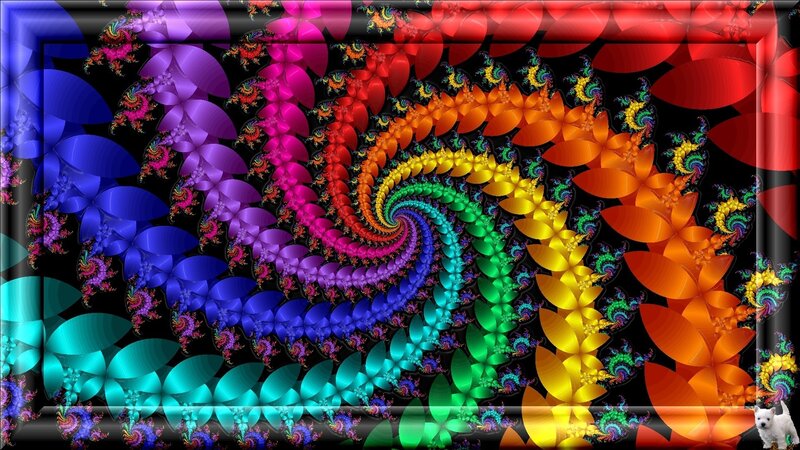 Fractal Spiral Pattern — Black, Vibrant