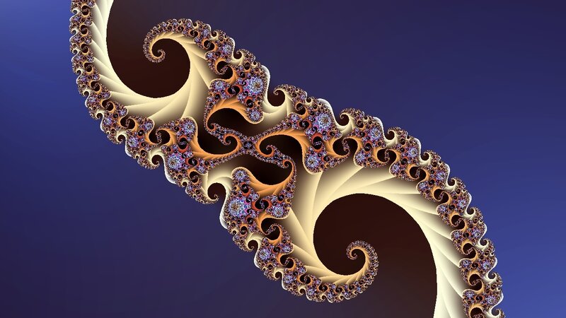Fractal Spiral Pattern — Blue, Abstract