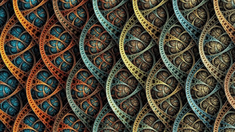 Fractal Spiral Pattern — Blue, Complex, Digital Art, Spirals, Circles