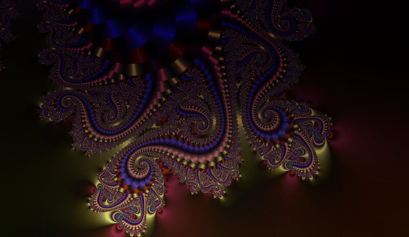 Fractal Spiral Pattern — Blue, Dark