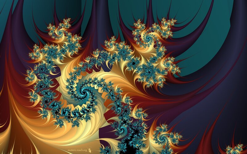 Fractal Spiral Pattern — Blue, Dramatic, Abstract