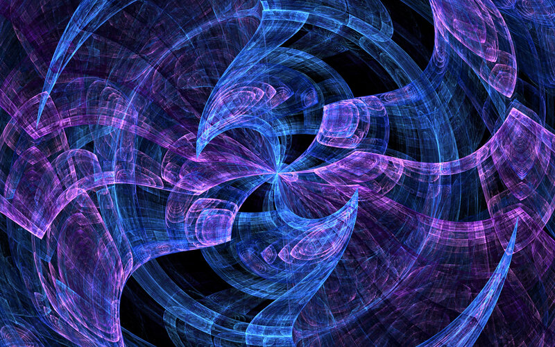 Fractal Spiral Pattern — Blue, Dynamic, Abstract, Spirals