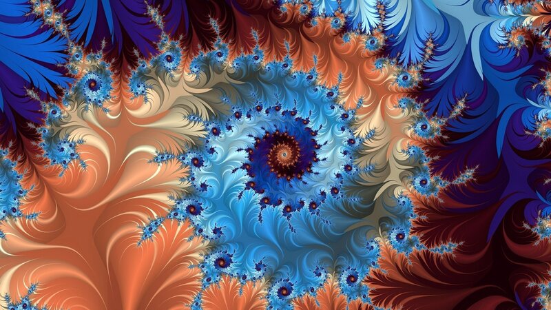 Fractal Spiral Pattern — Blue, Dynamic