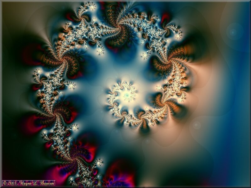 Fractal Spiral Pattern — Blue, Ethereal