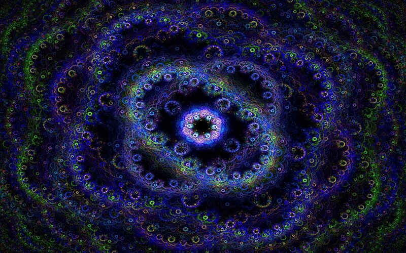 Fractal Spiral Pattern — Blue, Hypnotic, Abstract, Circles