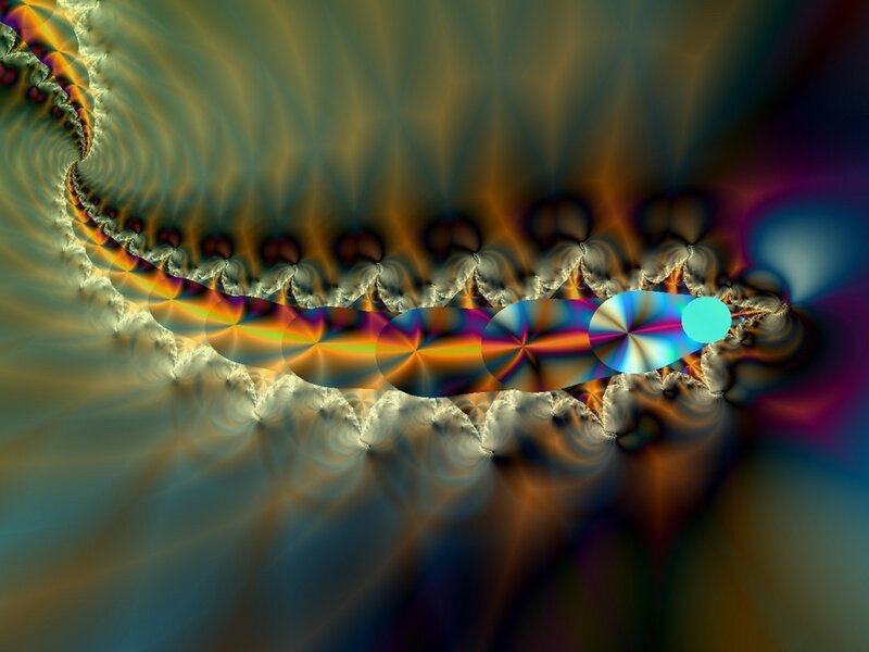 Fractal Spiral Pattern — Blue, Hypnotic, Abstract, Colorful, Light Rays