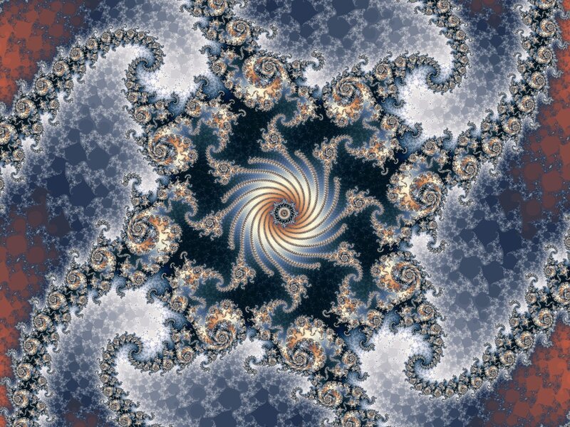 Fractal Spiral Pattern — Blue, Hypnotic, Abstract, Colorful