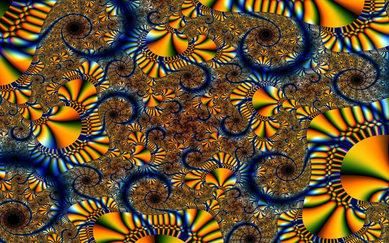 Fractal Spiral Pattern — Blue, Hypnotic, Abstract, Spirals, Circles, Colorful