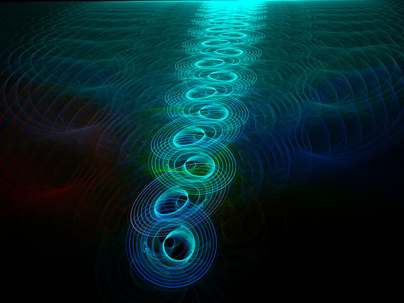 Fractal Spiral Pattern — Blue, Hypnotic, Abstract, Spirals, Circles, Light Trails