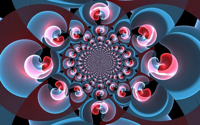 Fractal Spiral Pattern — Blue, Hypnotic, Abstract, Spirals, Circles