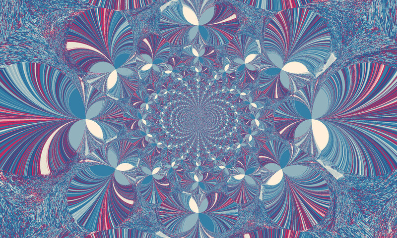 Fractal Spiral Pattern — Blue, Hypnotic, Abstract, Symmetry