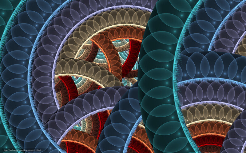 Fractal Spiral Pattern — Blue, Hypnotic, Digital Art, Circles, Spirals