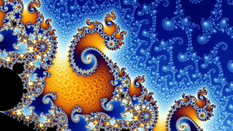 Fractal Spiral Pattern — Blue, Hypnotic, Digital Art, Color Gradient