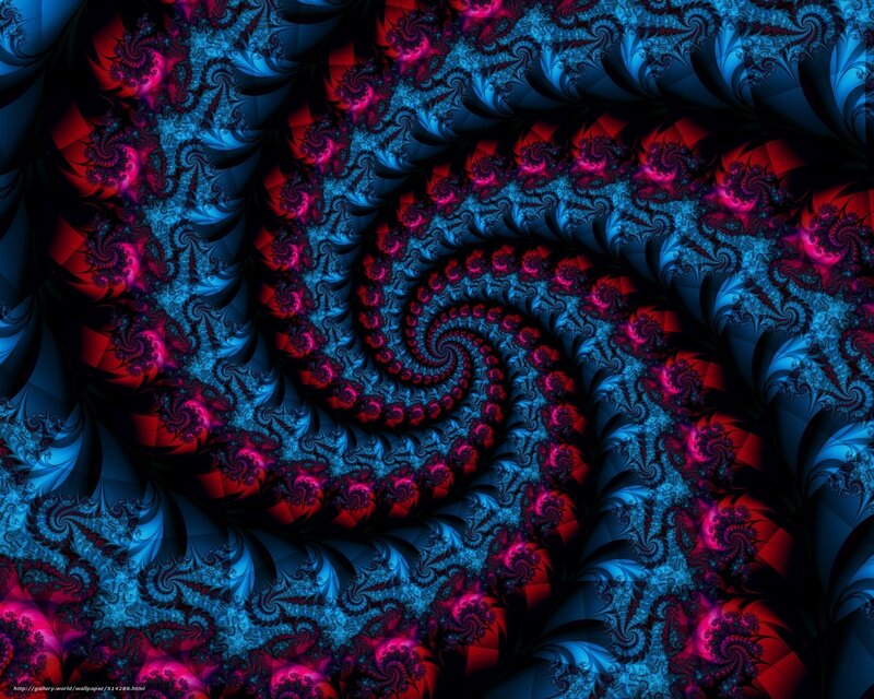 Fractal Spiral Pattern — Blue, Hypnotic, Digital Art, Colorful, Symmetrical