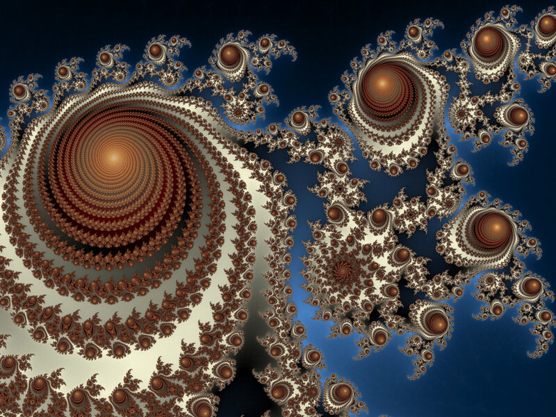 Fractal Spiral Pattern — Blue, Hypnotic, Digital Art, Colorful