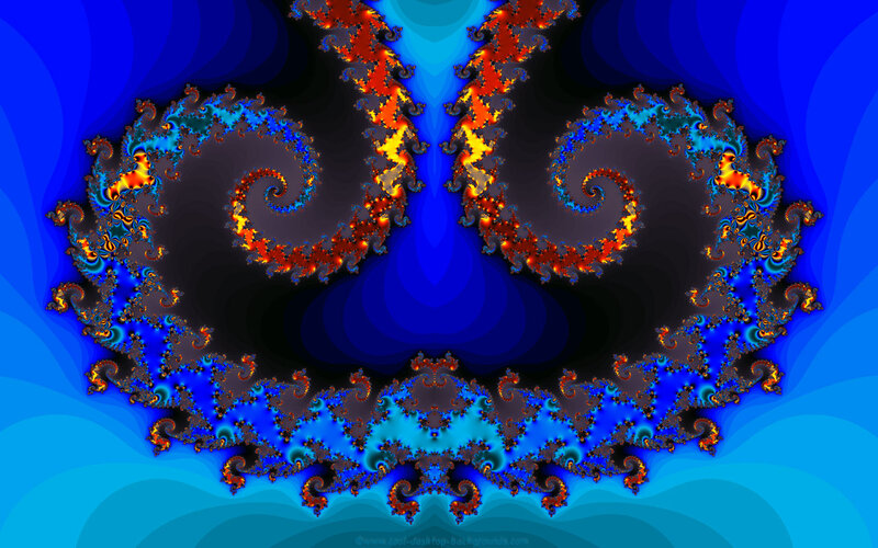 Fractal Spiral Pattern — Blue, Hypnotic, Digital Art, Spirals, Blue Background
