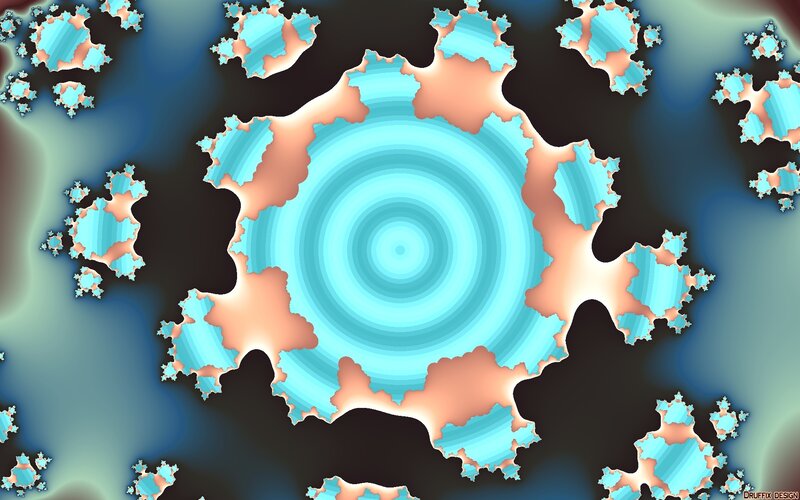 Fractal Spiral Pattern — Blue, Hypnotic, Digital Art, Spirals, Geometric Shapes