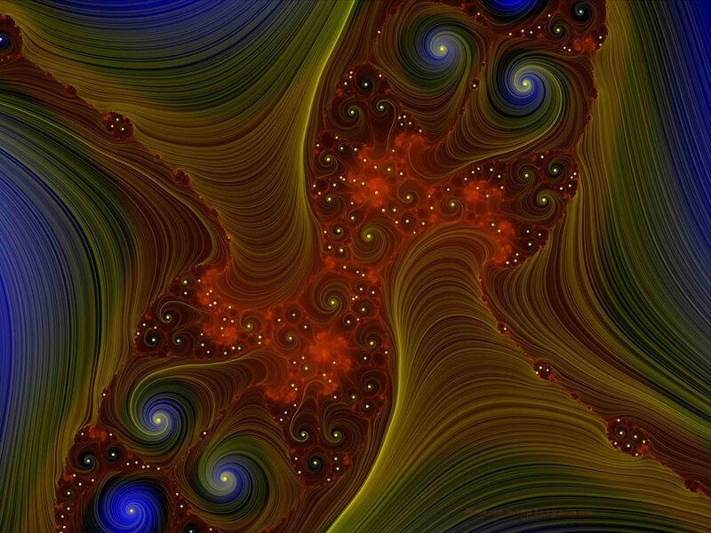 Fractal Spiral Pattern — Blue, Hypnotic, Digital Art, Spirals