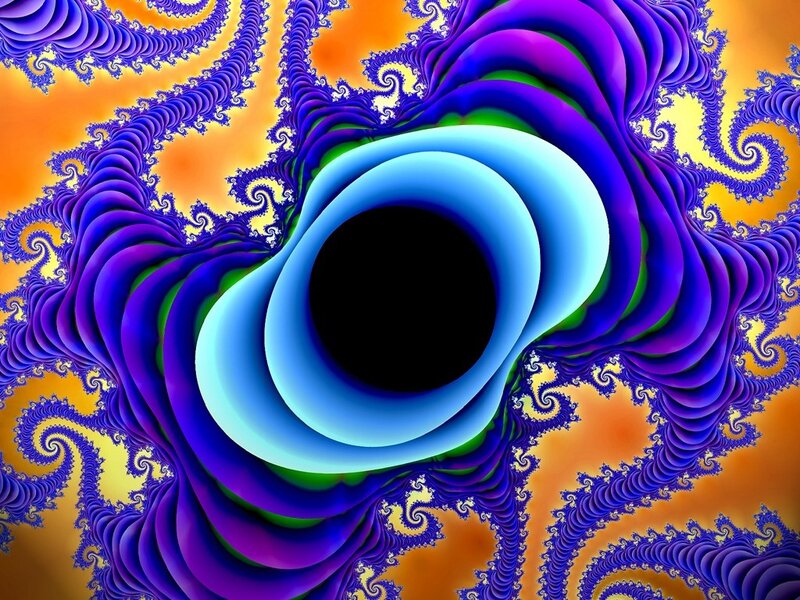 Fractal Spiral Pattern — Blue, Hypnotic, Digital Art, Spirals, Tunnel