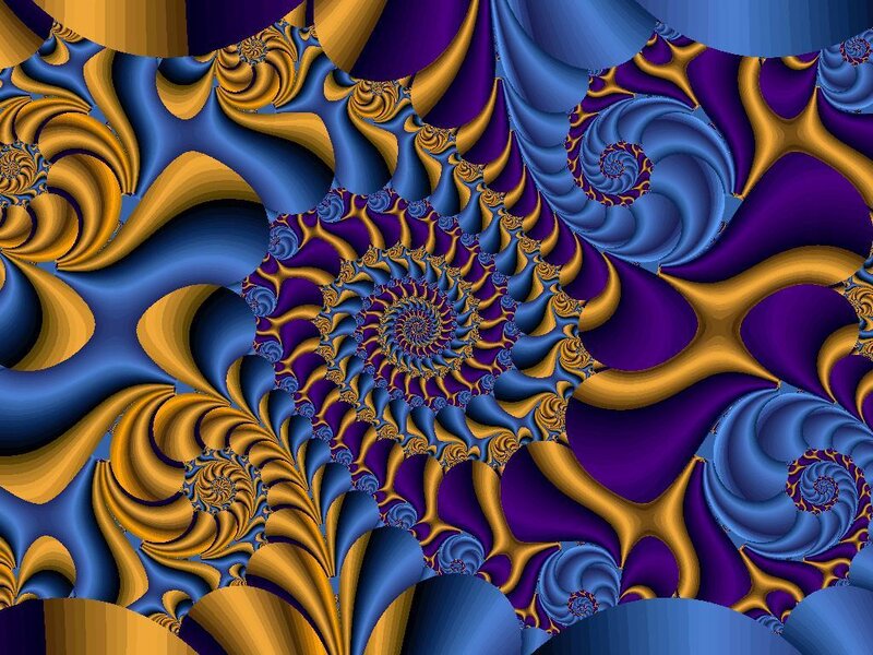 Fractal Spiral Pattern — Blue, Hypnotic, Digital Art, Spirals, Vortexes